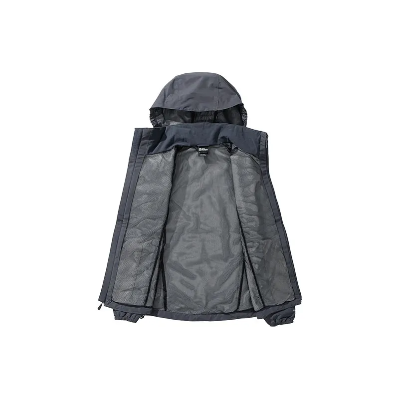 Jack Wolfskin Windbreaker Jacket Unisex Graphite Blue With Free Accessory-3