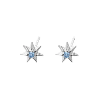 EAR PARTNER 999 Fine Silver Stud Earrings Unisex Blue