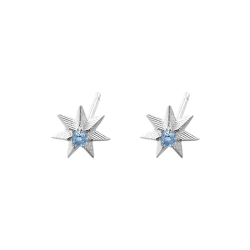 EAR PARTNER 999 Fine Silver Stud Earrings Unisex Blue