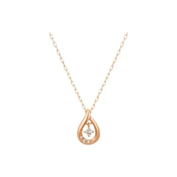 4℃ K18 Rose Gold Diamond Necklaces Women's Yellow