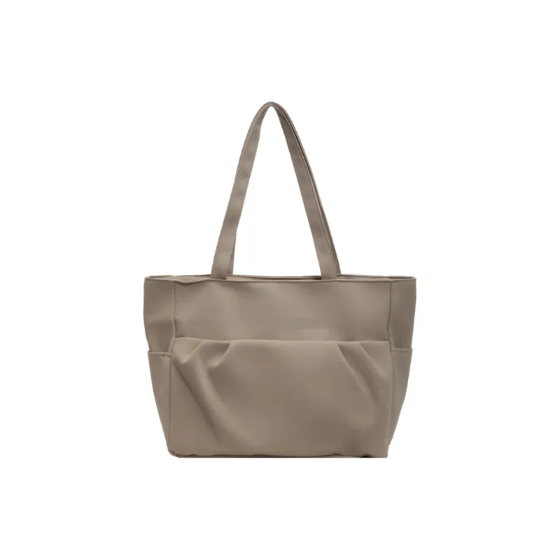 Yalu Fabric Tote Bag, Shopping Bag, Shoulder Bag Regular Women's Black/Ecru/Gray/Khaki-7