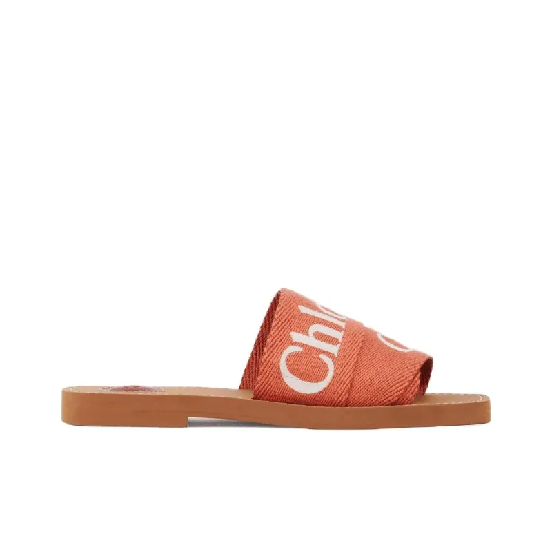 Chloé Woody Logo-embroidered Slides-1