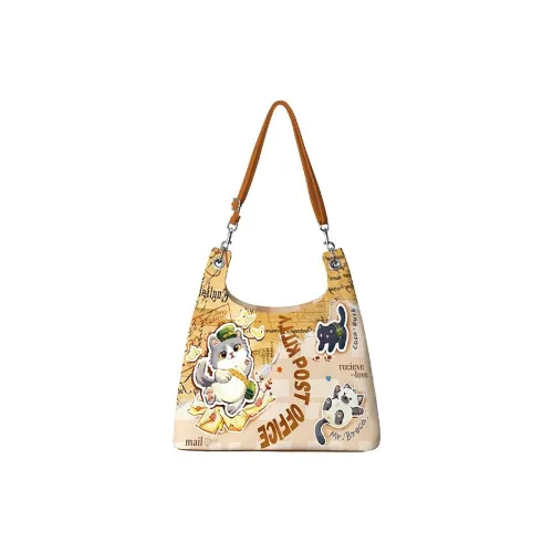 AOSONG Suede Tech Fabric Shoulder Bag Women's Cat Mail