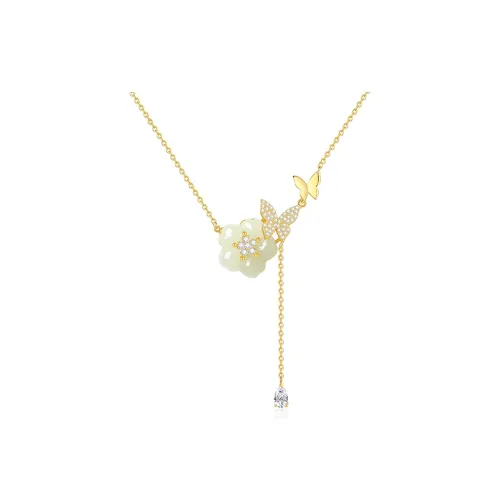 NAME.S Hetian Jade Necklaces Pale Greenish White Jade Women's
