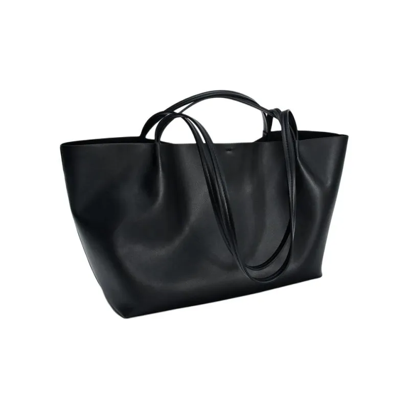 ZARA Polyurethane Tote Bag Shopping Bag Shoulder Bag Handbag Regular Women's Black-1