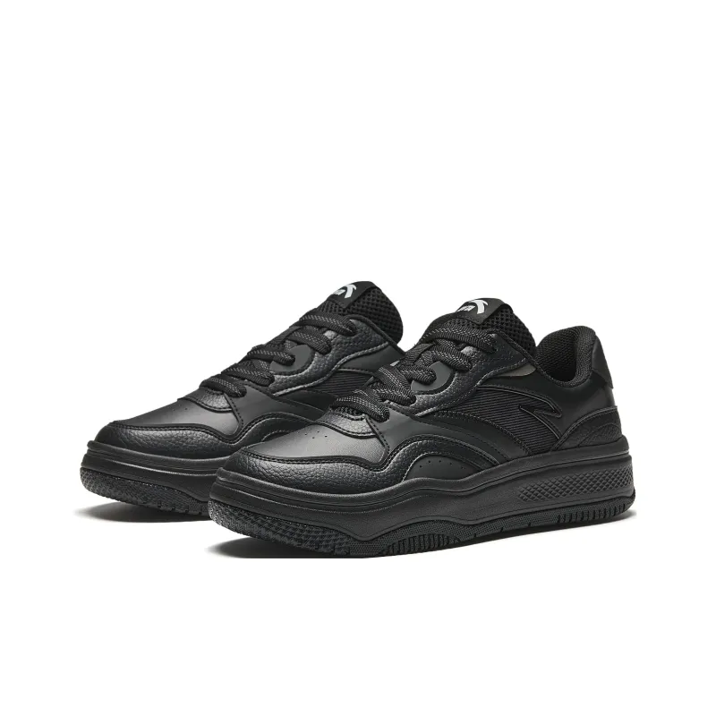 Anta Street Naughty Anti Slip Wear Resistant Breathable Height Increasing Low Top Skateboard Shoes Men's Basic Black-2