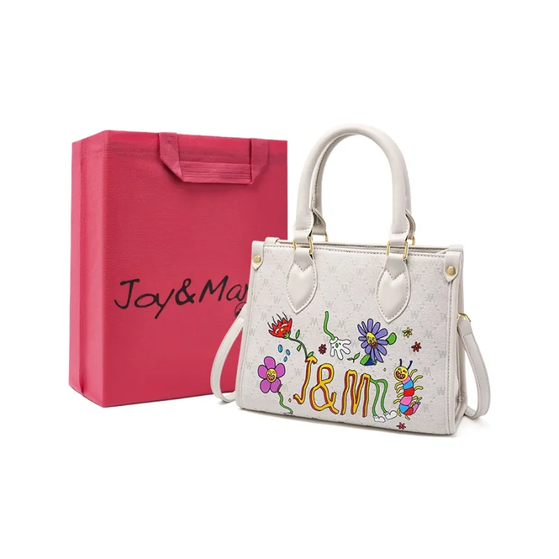 Joy&Mario Print Graffiti Trendy Fashion Mommy Bag Tote Shoulder Bag Handbag Regular Women's Sandalwood Brown/Ecru-4