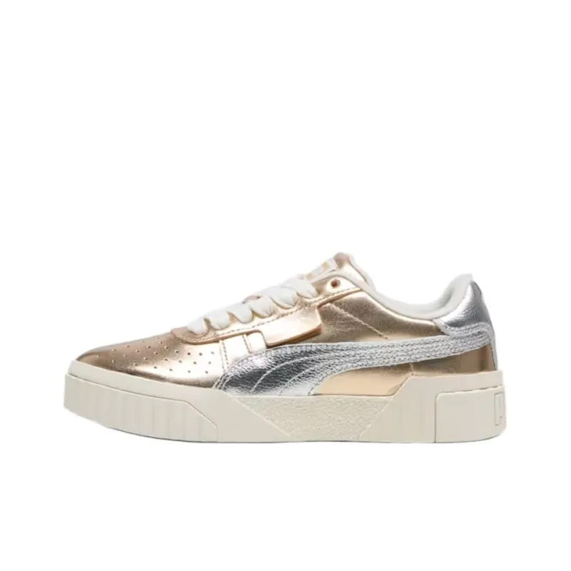 PUMA Cali Low Top Kids Lifestyle Shoes Gold And Silver Teenagers-0