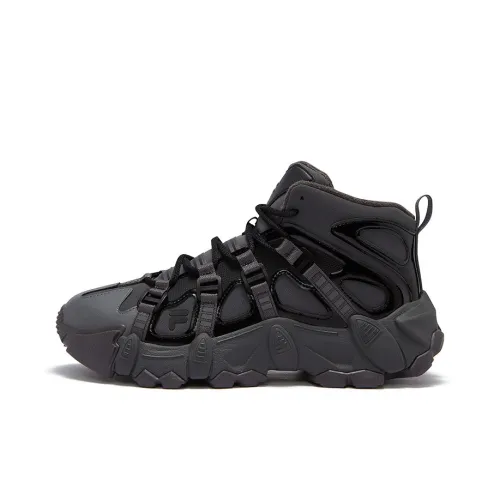 FILA FUSION EXOCET Wear Resistant Mid Top Casual Shoes Men's Black Gray
