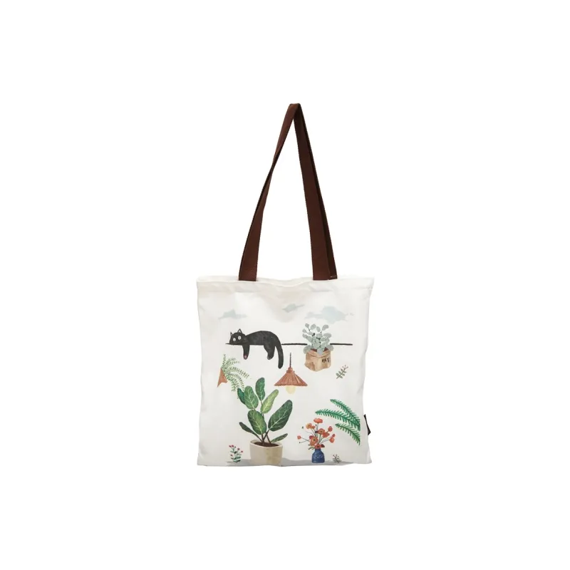 Gorora Canvas Tote Handbag, Shoulder Bag Regular Women's White-8