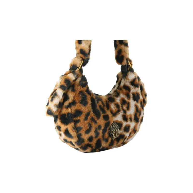 Kurt Geiger London Faux Fur Crescent Bag Handbag Small Size Women's Brown-1