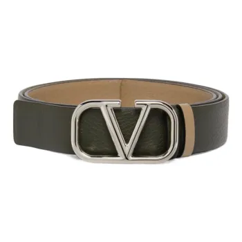 Valentino Calfskin Leather Belts Men's Green -
