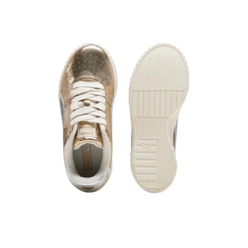 PUMA Cali Low Top Kids Lifestyle Shoes Gold And Silver Teenagers-3
