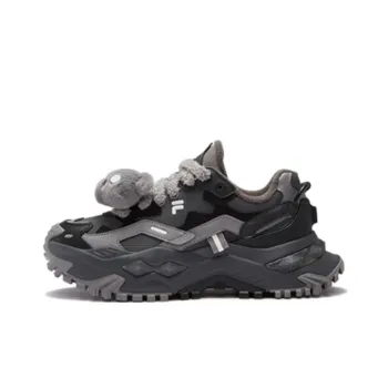 FILA FUSION BIANCO WE Pirate Bear Anti Slip Wear Resistant Low Top Chunky Sneakers Women's Black Gray