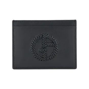 AMANI Sheepskin Card Holder Men's Midnight Blue Color