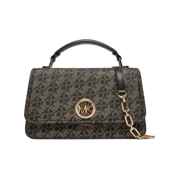MICHAEL KORS Artificial Leather Shoulder Bag, Crossbody Bag, Handbag Women's Black & Gold