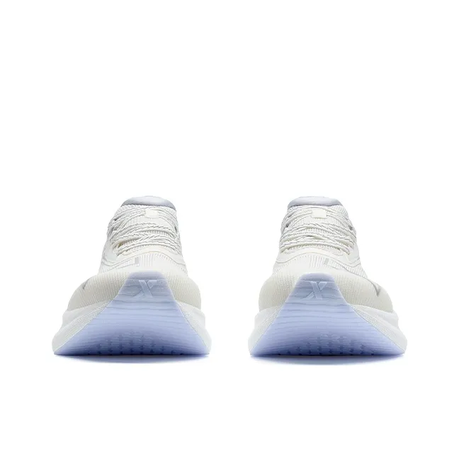 XTEP Two Thousand Kilometers 2.0 Anti Slip Wear Resistant Low Top Running Shoes Women's Canvas White/Snow Cyan Purple-4