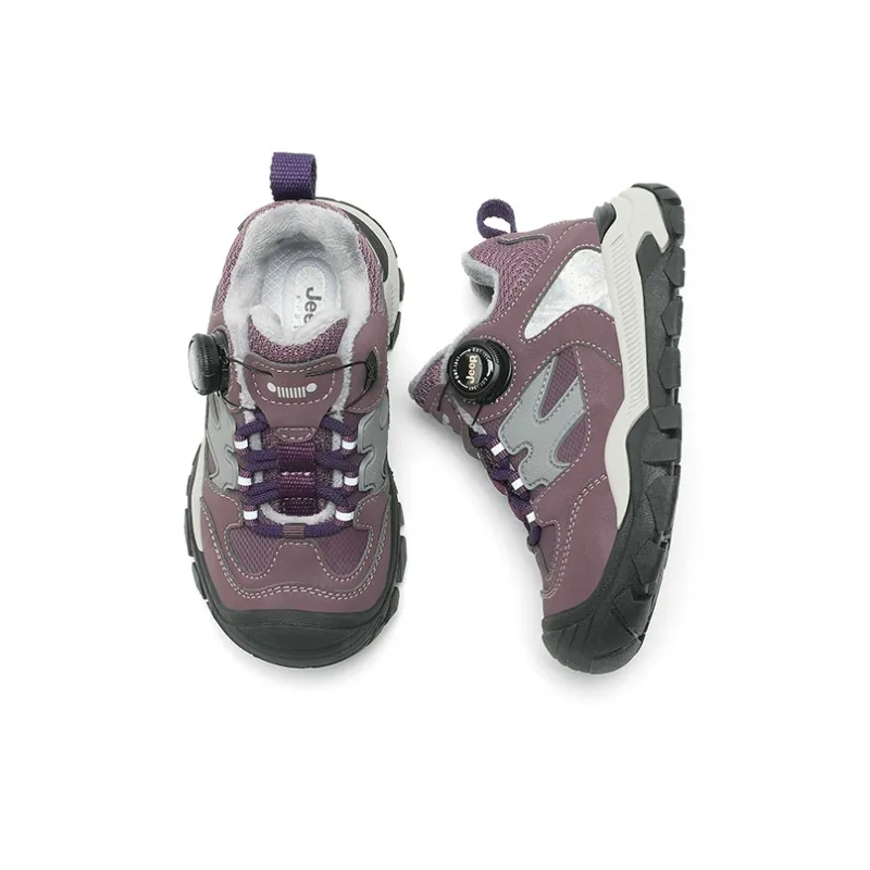 Jeep Slip-Resistant Anti-Kick Wear-Resistant Warm Low-Top Kids Lifestyle Shoes Red Cane Purple/Glacier Gray Kids'-2