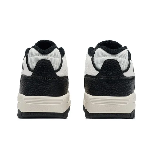 XTEP Warm Slip Resistant Mid Top Skateboard Shoes Women's White Black-5