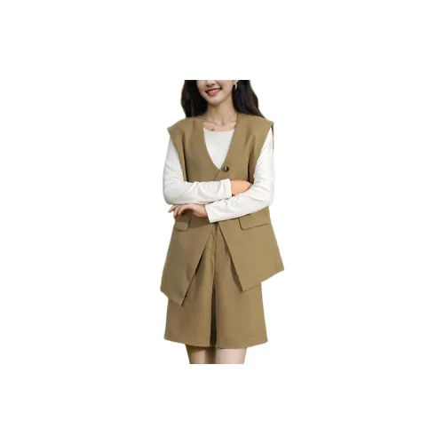 Wbwq Casual Suits Women's Coffee