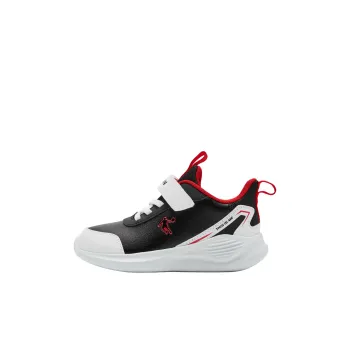 QIAODAN Slip Resistant Anti Kick Low Top Kids' Running Shoes Black Red Children Aged 3 7 Years Old