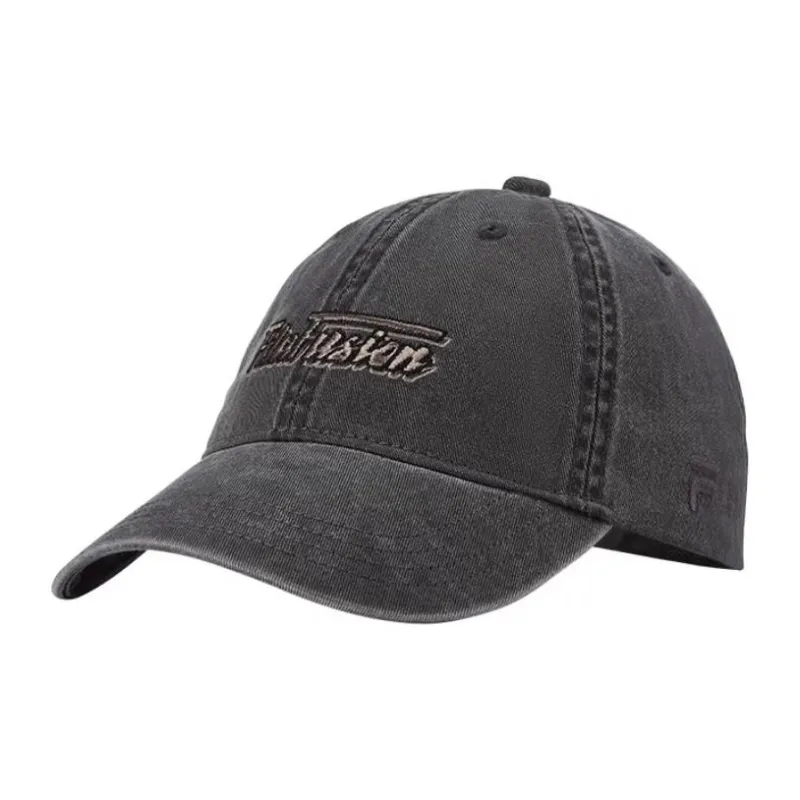 FILA FUSION Cotton Baseball Caps Unisex Carbon Gray-0