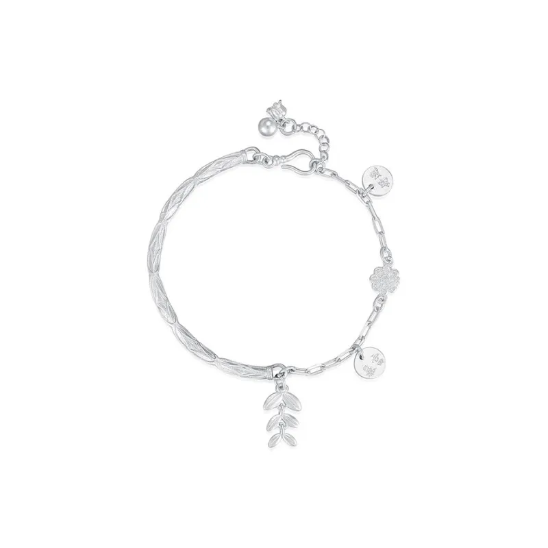 Heart Grass 999 Fine Silver Bracelets Women's-0