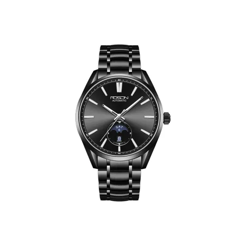 ROSDN Mechanical Movement Stainless Steel Watchband Watch Men's Watches Black Dial