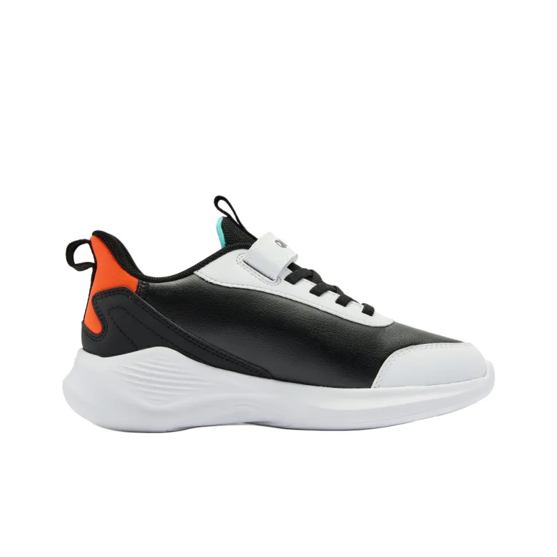 QIAODAN Anti Kick And Wear Resistant Low Top Kids' Running Shoes Black Orange Teenagers-1