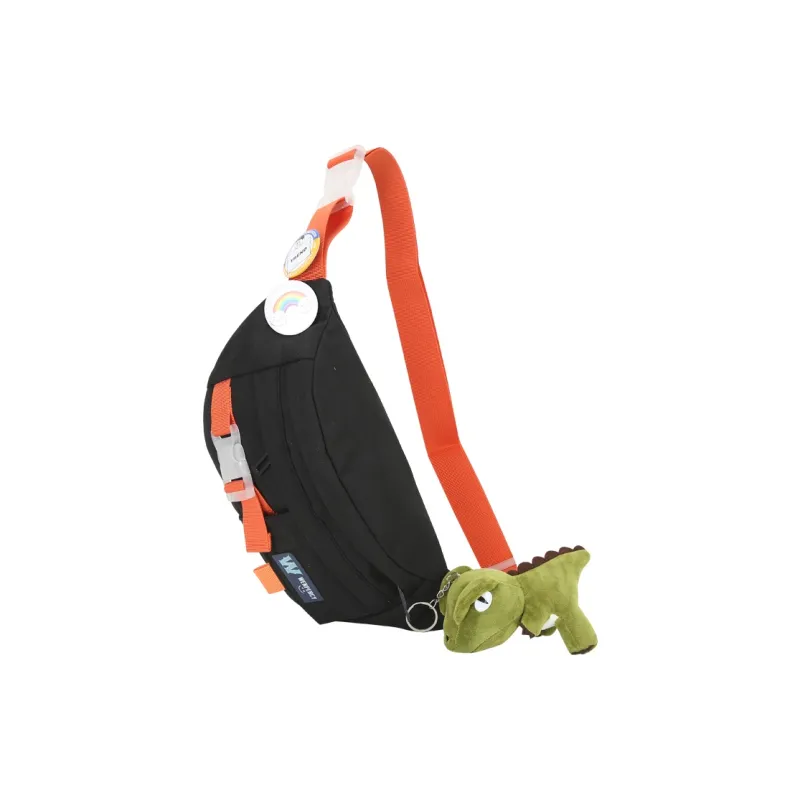 Wenpercy Nylon Sporty Style Crossbody Bag, Shoulder Bag Regular Unisex Black/Yellow-1