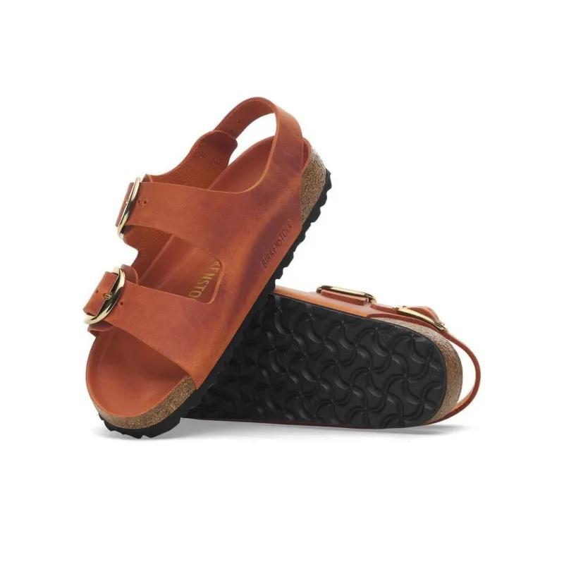 Birkenstock Milano Big Buckle Comfortable And Versatile Strap Sandals Women's Orange Regular-5