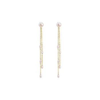 NATURALLYJOJO S925 Sterling Silver Stud High Light Freshwater Pearl Earrings Women's Gold