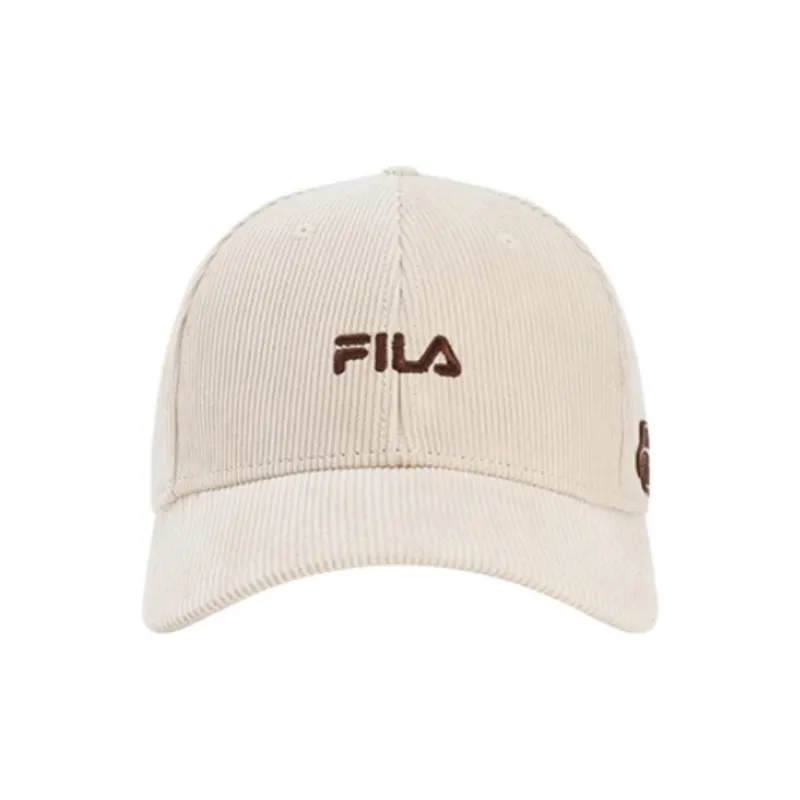 FILA Polyester Baseball Caps Unisex Wood Gray Khaki-1