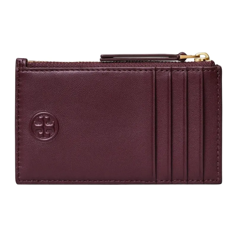 TORY BURCH Fleming Nappa Leather Card Holder Women's Burgundy-2