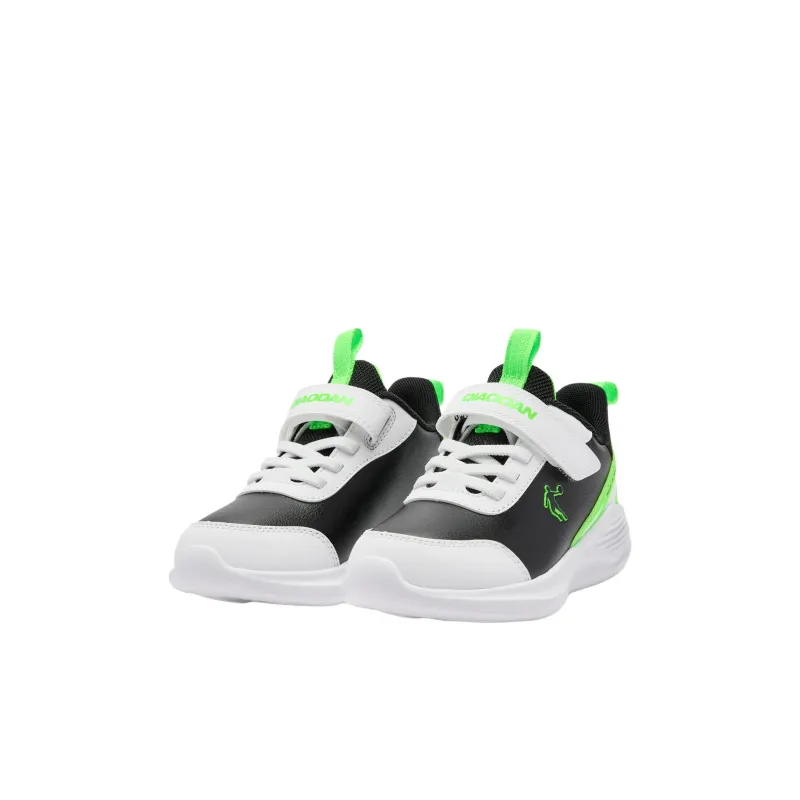 QIAODAN Anti Kick And Wear Resistant Low Top Kids' Running Shoes Black Green Children Aged 3 7 Years Old-2