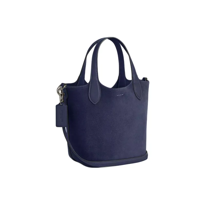 COACH Suede Shoulder Bag, Crossbody Bag, Handbag Trumpets Women's Marine Blue-1