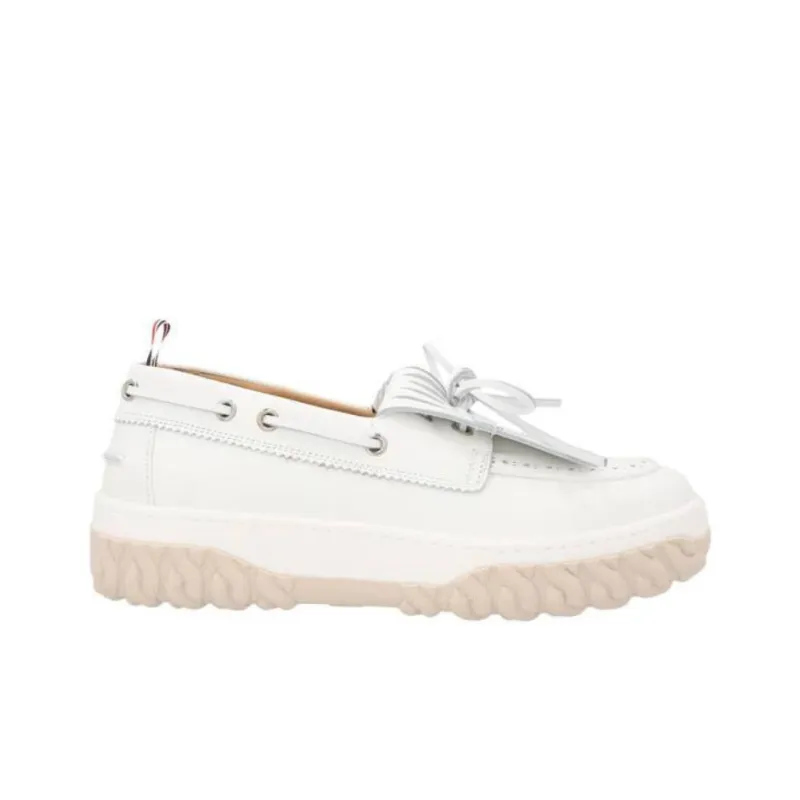 THOM BROWNE· Flat Shoes Women's White Brown-3