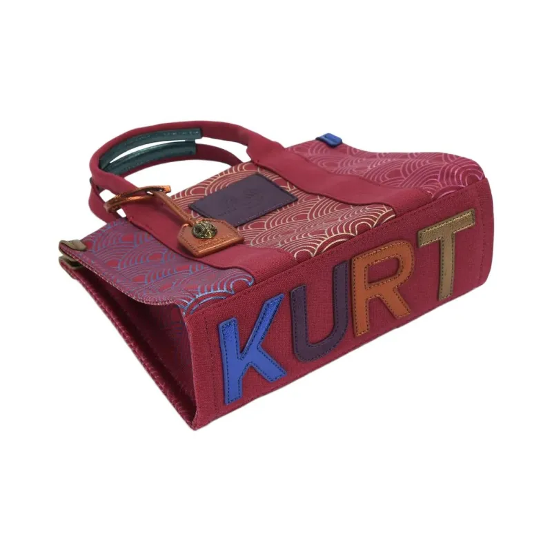 Kurt Geiger London Canvas Tote Bag Shopping Bag Canvas Bag Shoulder Bag Crossbody Bag Handbag Small Size Women's Red-3