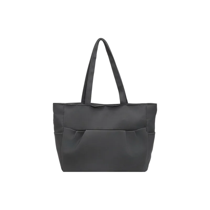 Yalu Fabric Tote Bag, Shopping Bag, Shoulder Bag Regular Women's Black/Ecru/Gray/Khaki-3