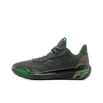 QIAODAN FE2.0 Basketball Shoes Men Low Top Lightning Gray Lotus Leaf Green