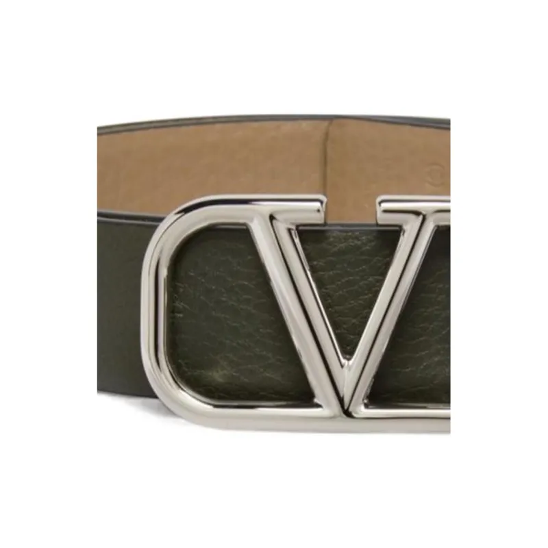 Valentino Calfskin Leather Belts Men's Green --1