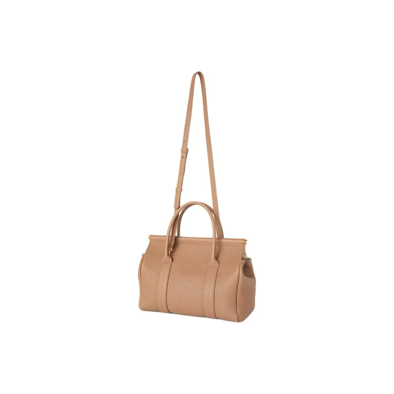 Loro Piana Cow Leather Shoulder Bag Crossbody Bag Handbag Women's Fossil Color Multicolor Gold-1