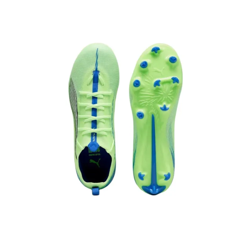 PUMA Ultra 5 Pro Anti Slip Wear Resistant Low Top Kids' Soccer Shoes Green Blue Kids'-3