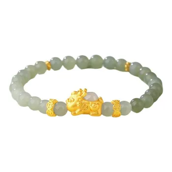 Happy Tide Chalcedony Bracelets Unisex Light Green