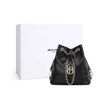 PIERRE CARDIN Premium One Shoulder Style Commute Crossbody Bag Women's Black/Brown