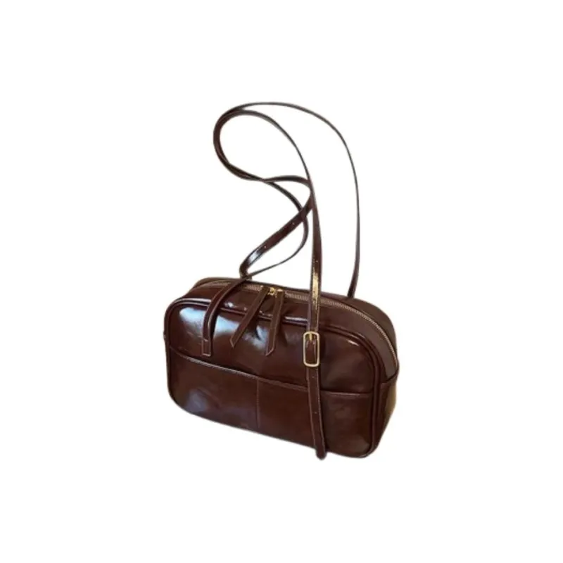 RKM PU Boston Bag Shoulder Bag Regular Women's Black/Coffee/Red/Brown-2