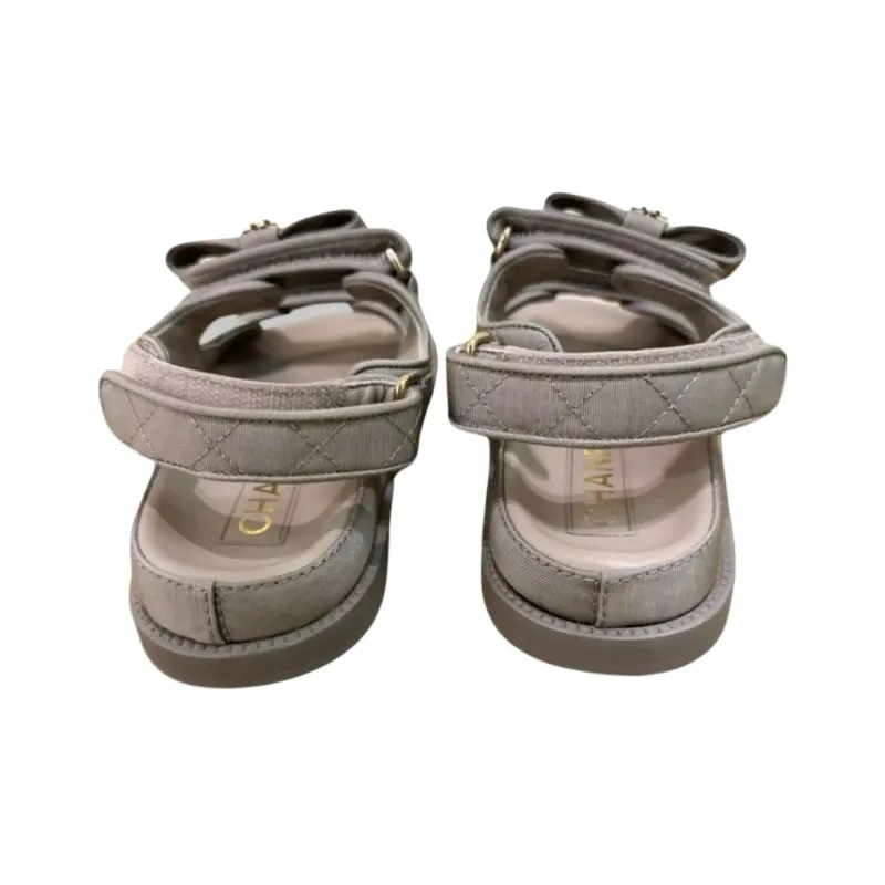 CHANEL Strap Sandals Women's Gray-3