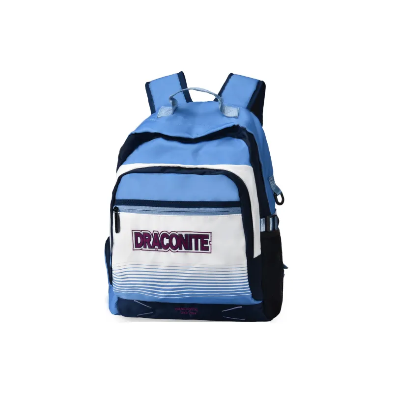 DRACONITE Polyester Student Backpack Backpack Multi-Compartment Backpack Unisex Cerulean White-7