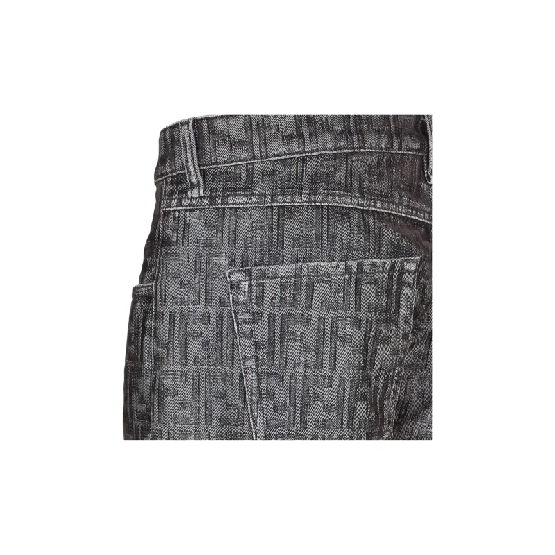 FENDI Ff Jacquard Straight Leg Jeans-5