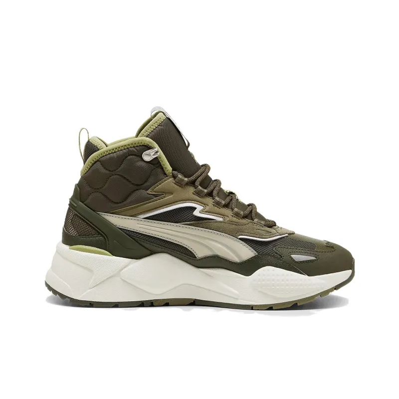 PUMA RS-X Anti-Slip Wear-Resistant High-Top Casual Shoes Men's Dark Olive Green-1